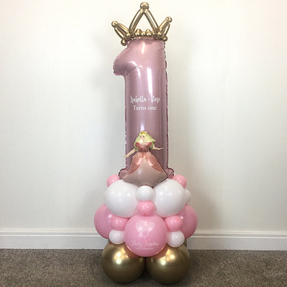 COLLECTION ONLY - Pink Single Number Tower Personalised with a Name & Crown