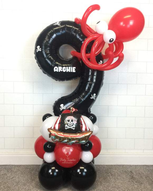 COLLECTION ONLY - PIRATE Black Number Tower Personalised with a Name