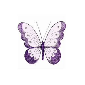 1 Purple Clip on Butterfly 8cm