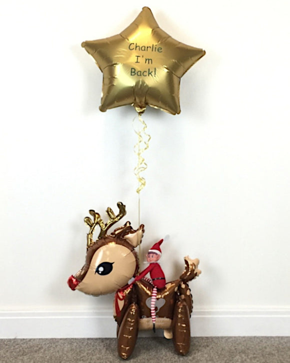 COLLECTION ONLY - NO ELF CUSTOMER TO PROVIDE ELF - Reindeer Topped with a Personalised Gold Star