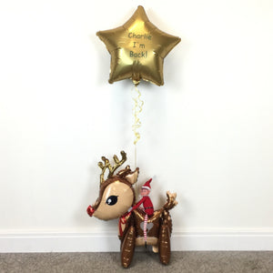 COLLECTION ONLY - ELF INCLUDED - Reindeer Topped with a  Personalised Gold Star