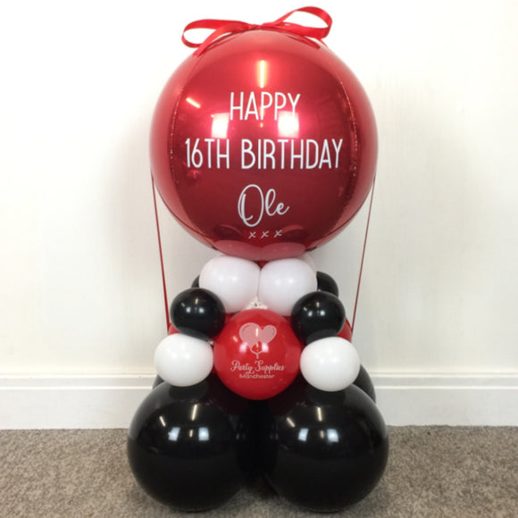 COLLECTION ONLY - 1 Red, White & Black Money Balloon - Customer to Supply Money