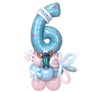 COLLECTION ONLY - Pink Number Tower Personalised with a Name & Flowers