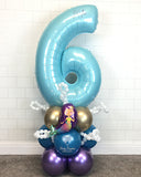 COLLECTION ONLY - MERMAID Baby Blue Number Tower Personalised with a Name