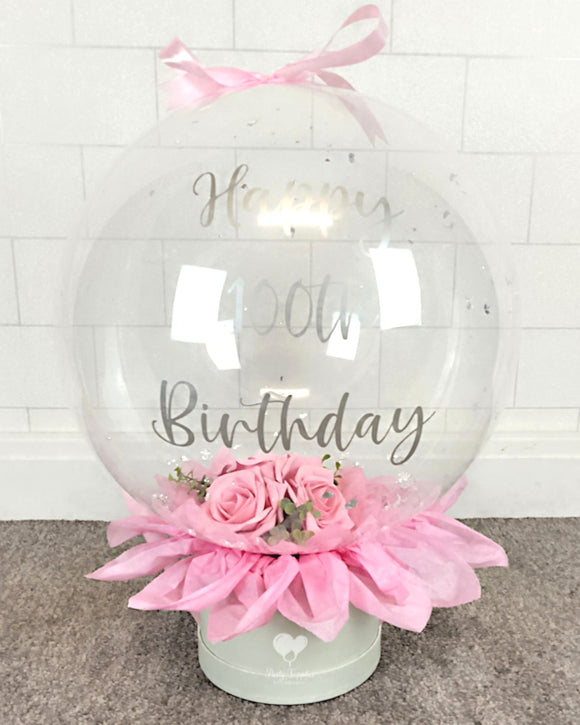 COLLECTION ONLY - Personalised Pink Roses Globe Bouquet