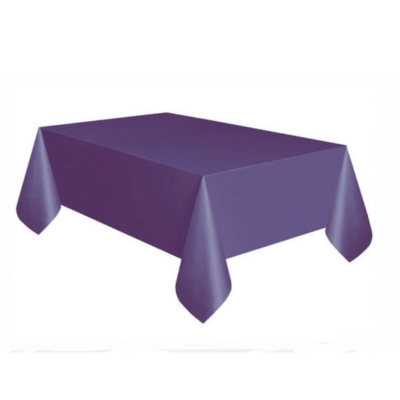 Purple Plastic Oblong Tablecloth 2.37Mtr x 2.74Mtr