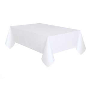 Frosty White Plastic Oblong Tablecloth 2.37Mtr x 2.74Mtr