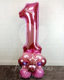 COLLECTION ONLY - PINK STAR - Bright Pink Single Number Tower Personalised with a Name