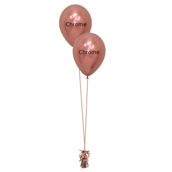 COLLECTION ONLY - 2 Chrome Balloon Cluster - Chrome Balloons - COLOURS TO BE ADVISED BY CUSTOMER