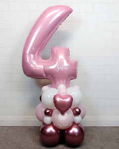 COLLECTION ONLY - Pink Single Number Tower Personalised with a Name