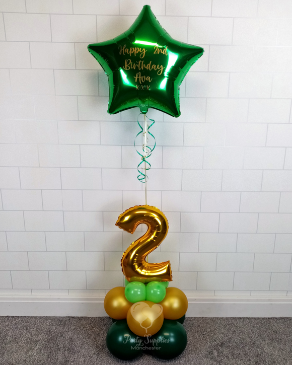 COLLECTION ONLY - Green & Gold Table Tower - Personalised Green Star