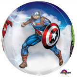 COLLECTION ONLY - 1 Avengers Orbz Balloon Filled with Helium & Dressed with a Balloon Collar, Ribbon & Weight