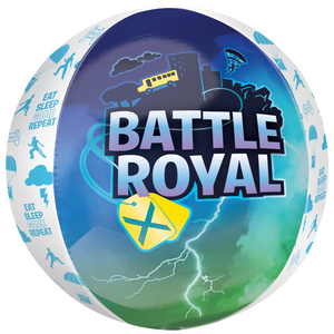COLLECTION ONLY - 1 Battle Royal Orbz Balloon Filled with Helium & Dressed with a Balloon Collar, Ribbon & Weight