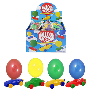 Bulk Buy Full Box of 24 Balloon Racing Cars