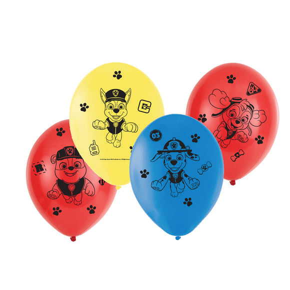6 Paw Patrol Latex Balloons