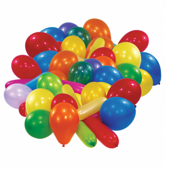 15 Round & Long Mixed Colour Air-Fill Latex Balloons