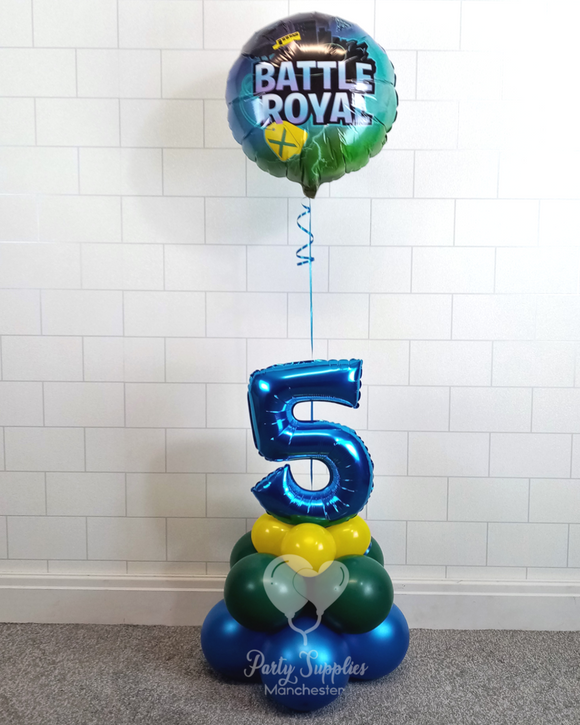 COLLECTION ONLY - Green, Blue & Yellow Table Tower-  Standard Licensed Foil Balloon