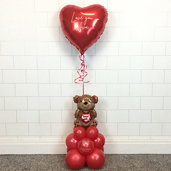 COLLECTION ONLY - Personalised Happy Valentine's Day Bear Table Tower