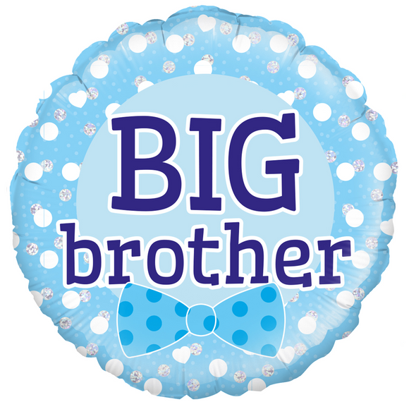 COLLECTION ONLY - 1 Big Brother Standard Foil Balloon Filled with Helium & Dressed with Ribbon & Weight