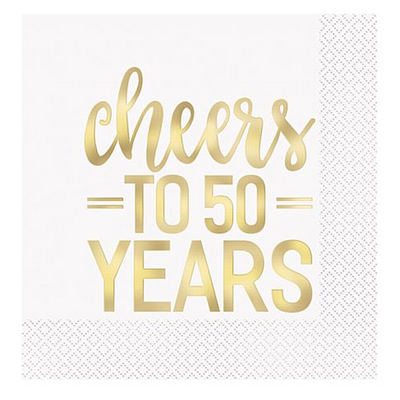 Cheers to 50 Years Paper Luncheon Napkins