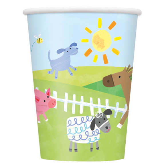 8 On The Farm Paper Cups 270ml