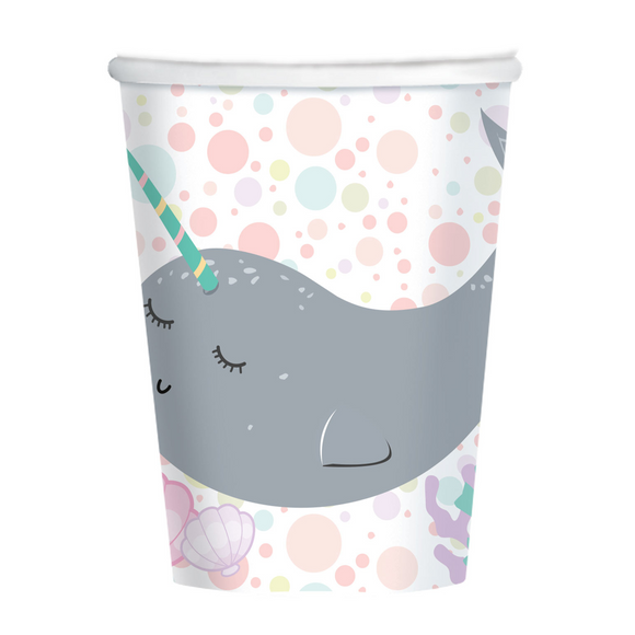 8 Narwhal Paper Cups 250 ml