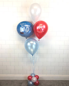 COLLECTION ONLY -  Dad Bouquet - 3 Latex Balloons & 1 Happy Birthday Dad 18" Foil & Balloon Base