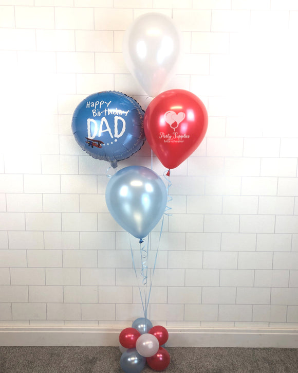 COLLECTION ONLY -  Dad Bouquet - 3 Latex Balloons & 1 Happy Birthday Dad 18