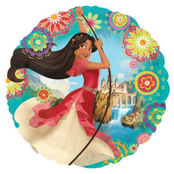 COLLECTION ONLY -  1 Elena Avalor Licensed Standard Foil Balloon Filled with Helium & Dressed with Ribbon & Weight