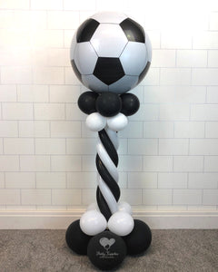 COLLECTION ONLY - Twisted Black & White Tower Topped with a Football Orbz Balloon