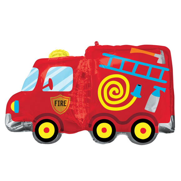 COLLECTION ONLY - 1 Fire Engine Super Shape Foil Balloon 30