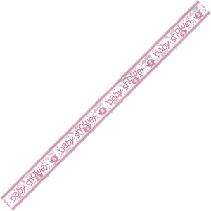 Umbrellaphants Pink Baby Shower Foil Banner 3.65 Meters