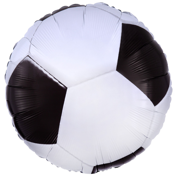 COLLECTION ONLY - 1 Football Standard Foil Balloon Filled with Helium & Dressed with Ribbon & Weight