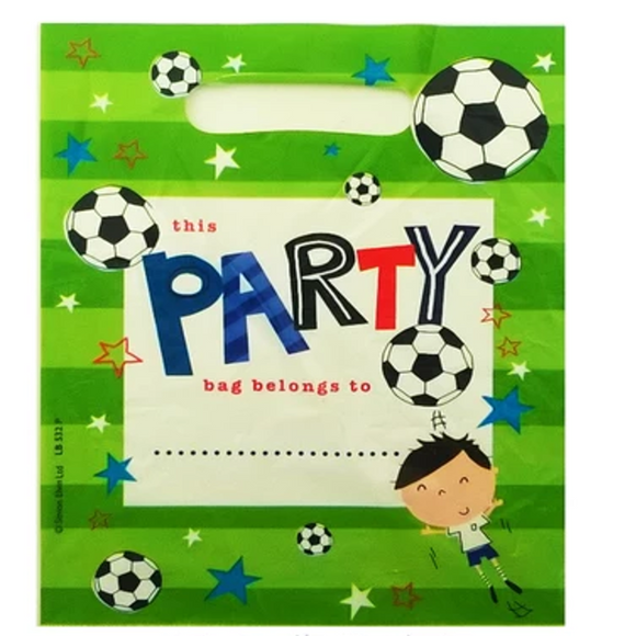 10 Football Plastic Party Bags