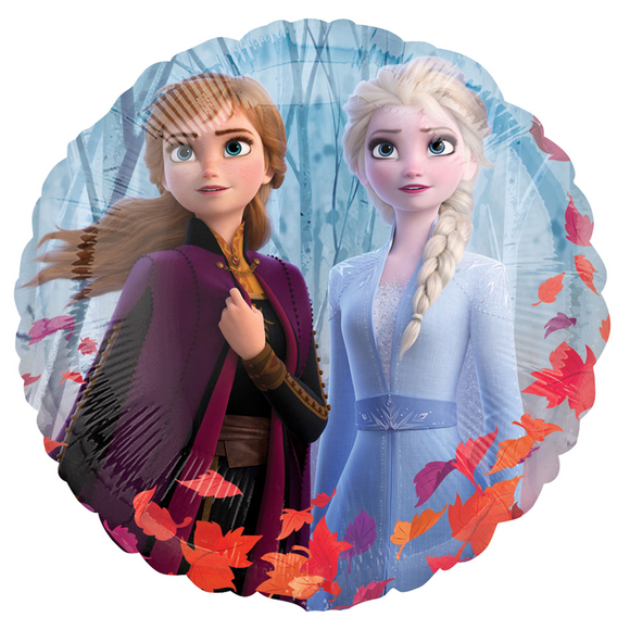 COLLECTION ONLY - 1 Frozen II Licensed Standard Foil Balloon Filled with Helium & Dressed with Ribbon & Weight