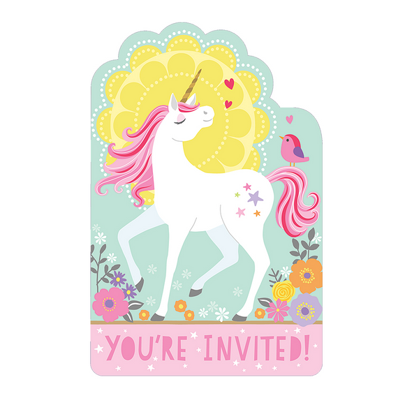 8 Magical Unicorn Party Invites and Envelopes