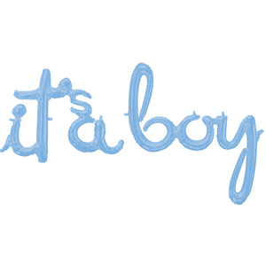 1 "It's a boy" Air Fill Script Foil Letter Balloon Banner Kit