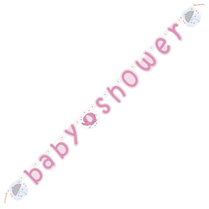 1 Umbrellaphants Pink Baby Shower Jointed Card Banner 1.6 Meters