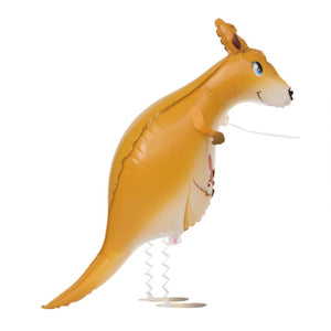 COLLECTION ONLY - Walking Pet Kangaroo 40" Foil Balloon Filled with Helium & Dressed with Ribbon