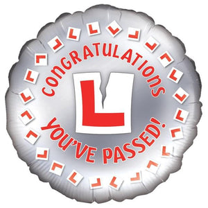 COLLECTION ONLY - 1 Congratulations You've Passed Standard Foil Balloon Filled with Helium & Dressed with Ribbon & Weight