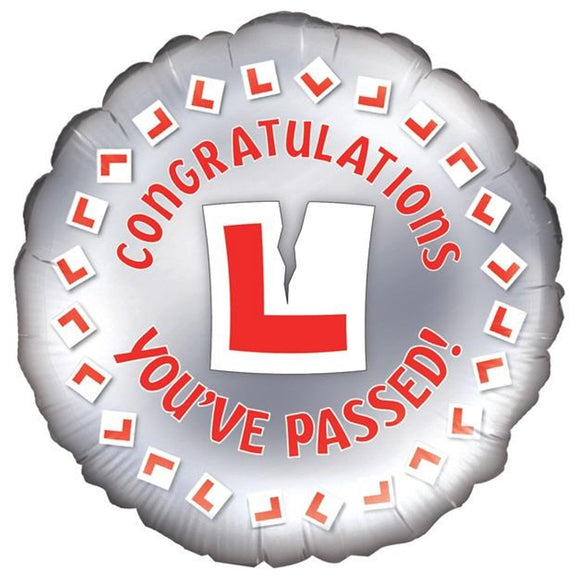 COLLECTION ONLY - 1 Congratulations You've Passed Standard Foil Balloon Filled with Helium & Dressed with Ribbon & Weight