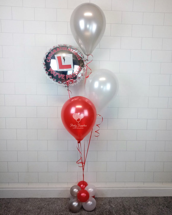 COLLECTION ONLY -  Driving Test Bouquet - 3 Latex Balloons & 1 Congratulations You've Passed 18