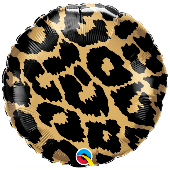 COLLECTION ONLY -  1 Leopard Print Standard Foil Balloon Filled with Helium & Dressed with Ribbon & Weight