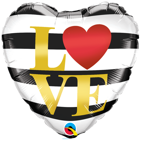 COLLECTION ONLY - Love Standard Foil Balloon Filled with Helium & Dressed with Ribbon & Weight