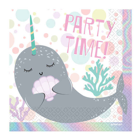 16 Narwhal Paper Luncheon Napkins