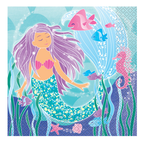 16 Mermaid Under The Sea Paper Luncheon Napkins