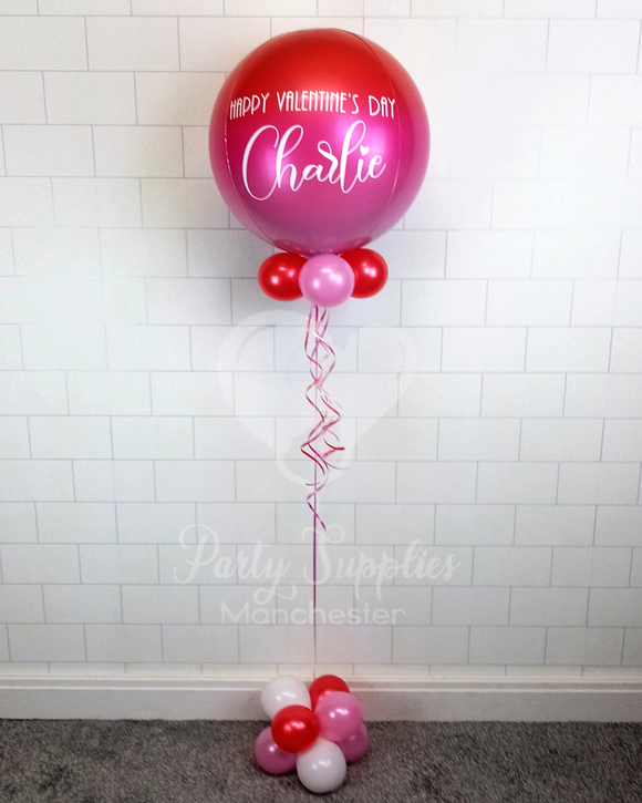COLLECTION ONLY - Personalised Orbz Balloon dressed with Balloon Collar & Balloon Base