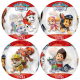 COLLECTION ONLY - 1 Paw Patrol Orbz Balloon Filled with Helium & Dressed with a Balloon Collar, Ribbon & Weight