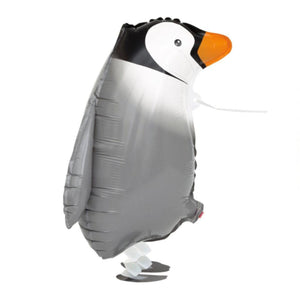 COLLECTION ONLY - Walking Pet Penguin 19" Foil Balloon Filled with Helium & Dressed with Ribbon
