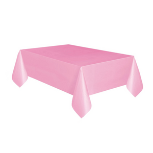 Baby Pink Plastic Oblong Tablecloth 2.37Mtr x 2.74Mtr